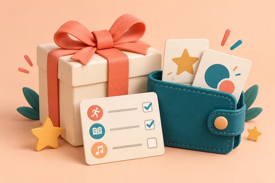 Illustration of digital choices and reward options